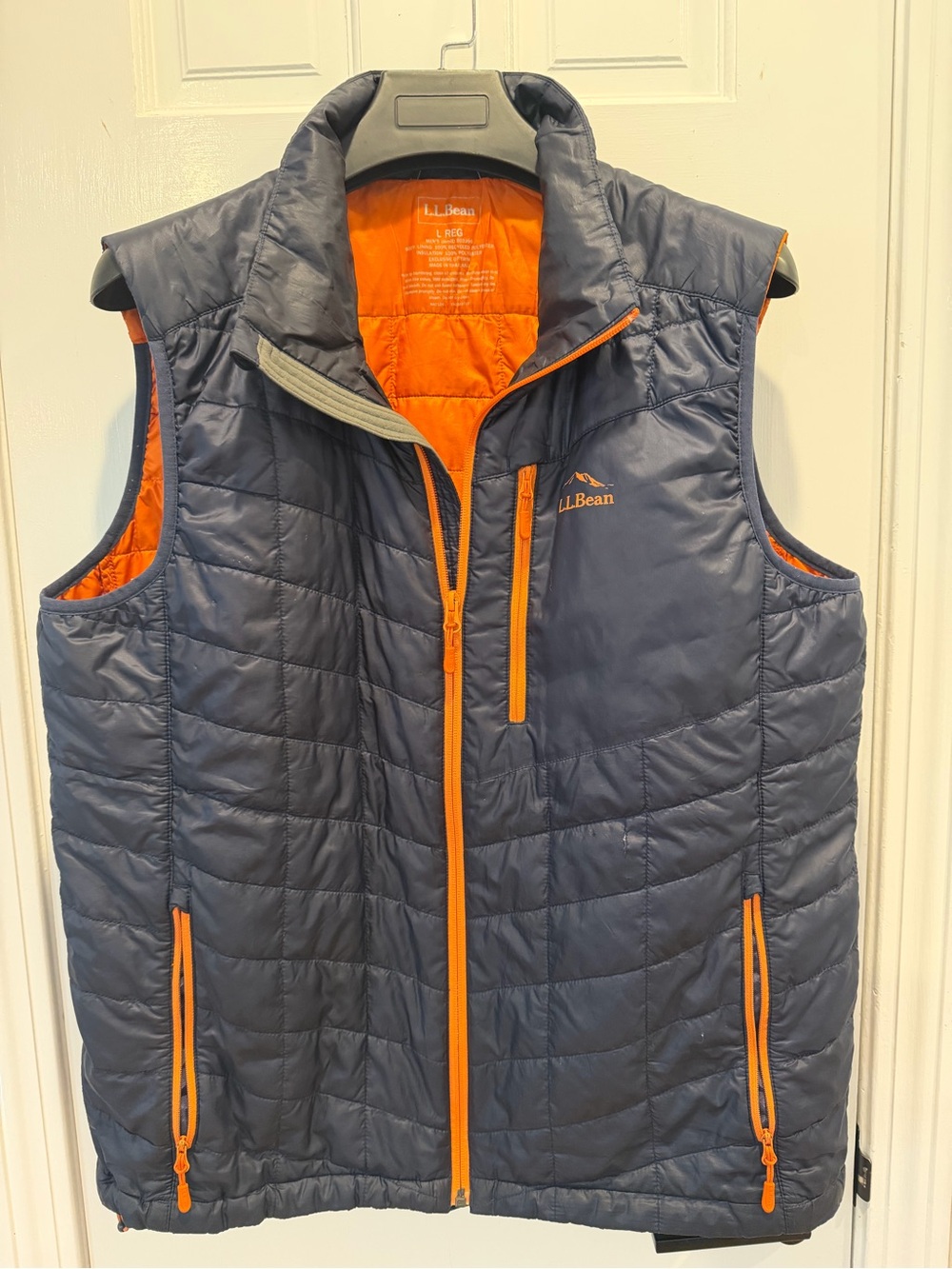 L.L. Bean Navy Vest with Orange Trim